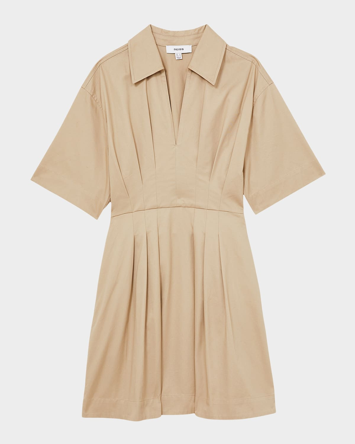 Rosalie Pleated Cotton Mini Shirtdress | Neiman Marcus