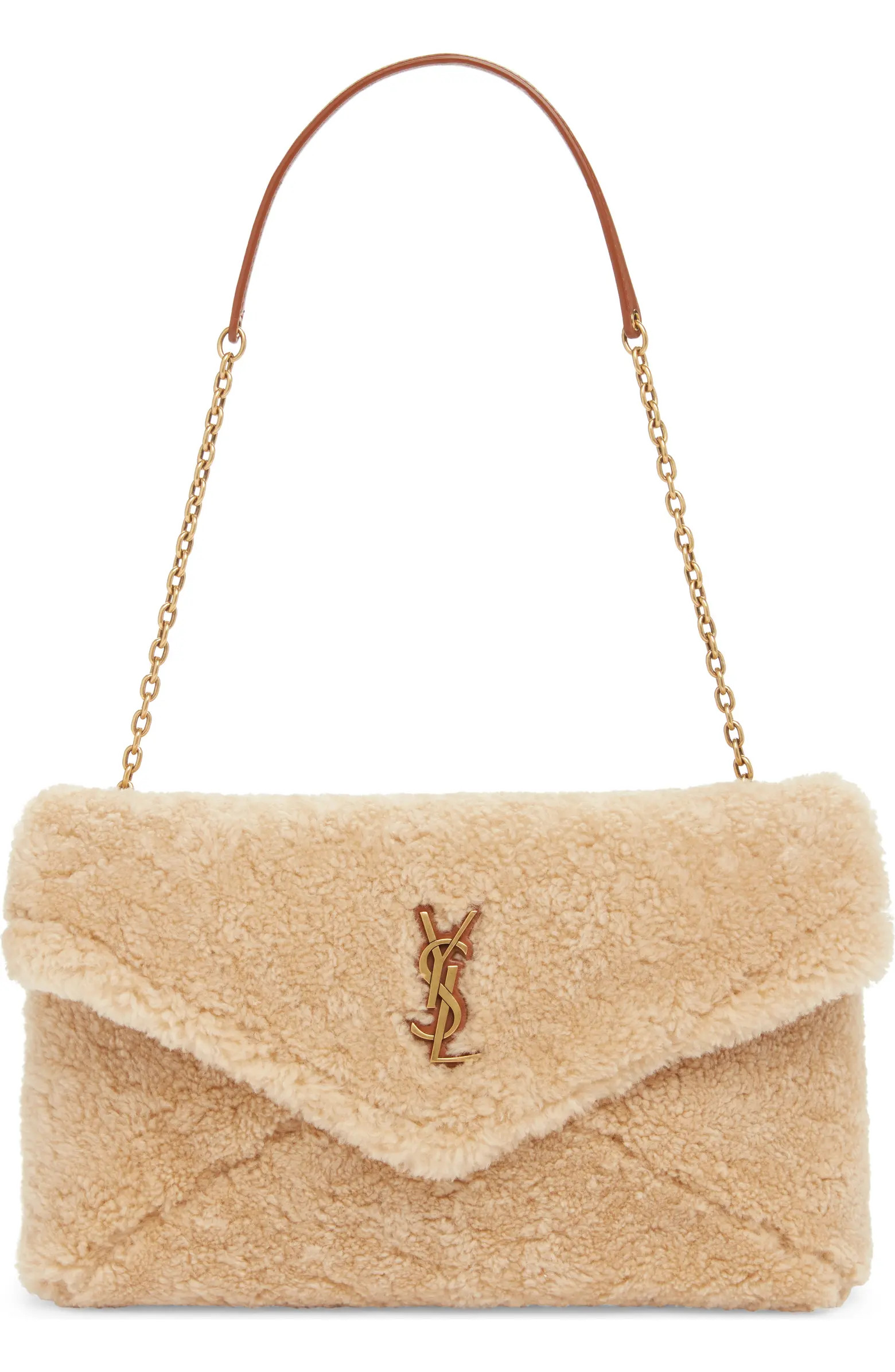Cassandre Genuine Shearling Shoulder Bag | Nordstrom