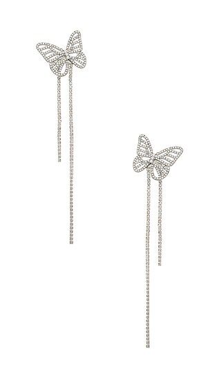 x REVOLVE Butterfly Fly Drop Earrings in Silver | Revolve Clothing (Global)