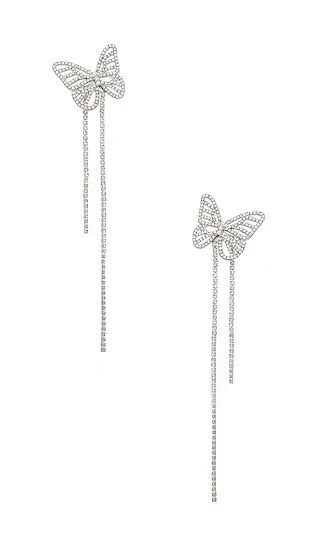 x REVOLVE Butterfly Fly Drop Earrings in Silver | Revolve Clothing (Global)