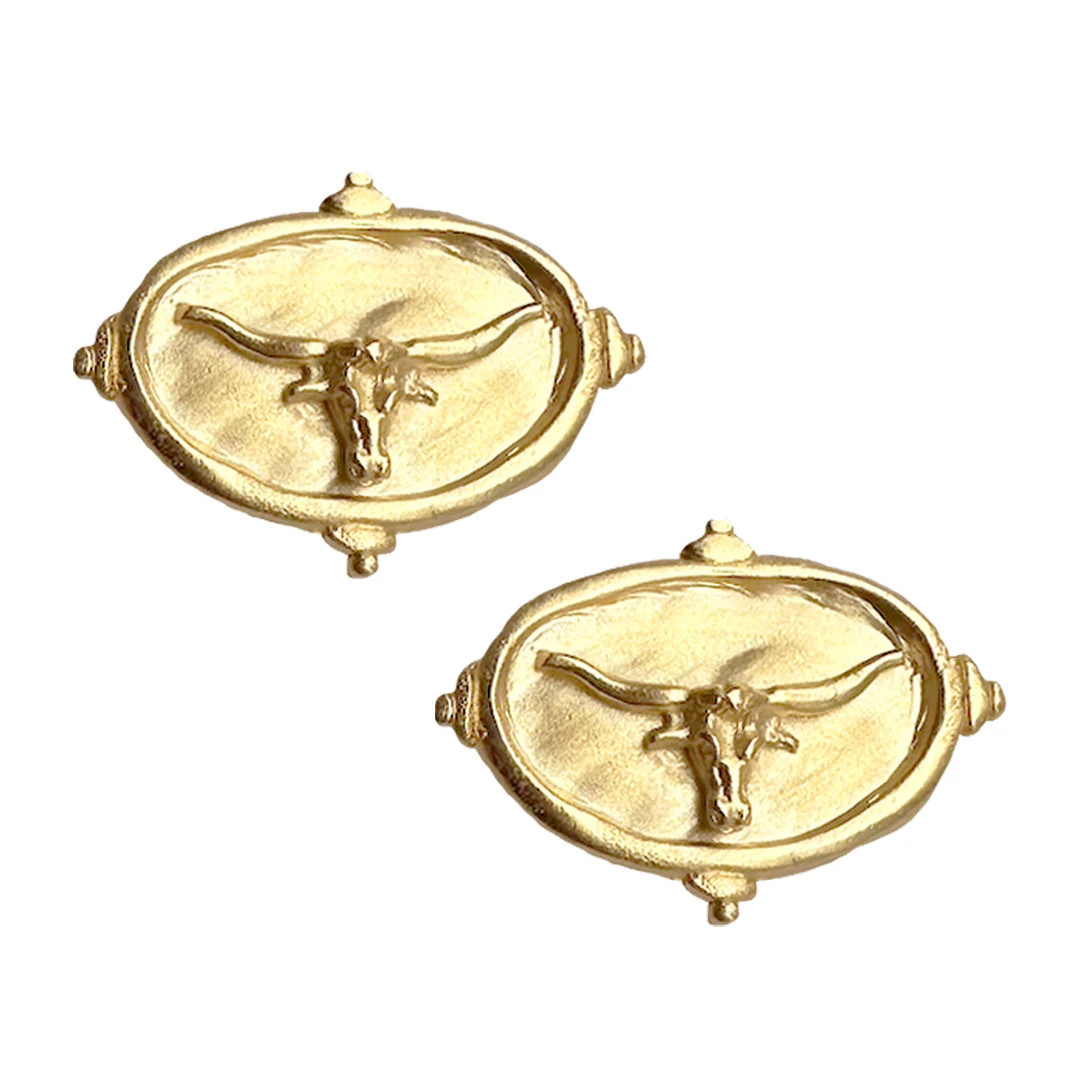 Longhorn Intaglio Studs | Susan Shaw