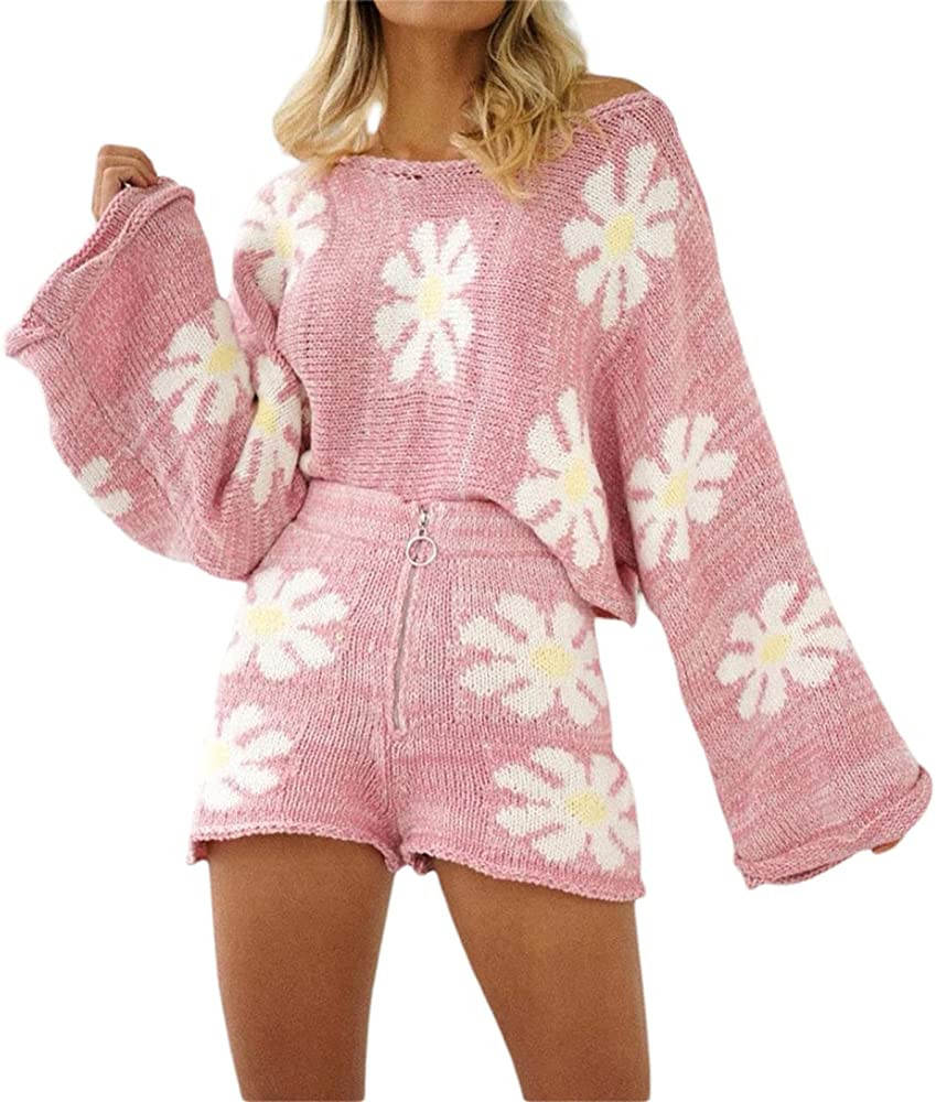 HnuanLui Women Sleeveless Bodycon Knitted 2pcs Outfits Halter Neck Tie Dye Top+ Short Pants Sets ... | Amazon (US)