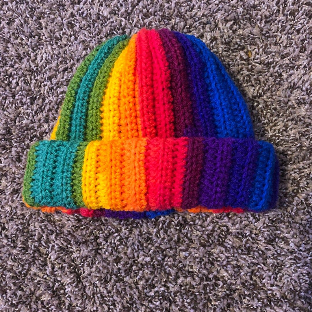 Rainbow beanie | Etsy (US)
