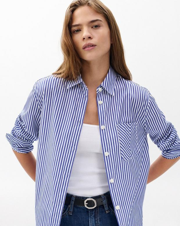 Maxine Cotton Button Down Stripe Shirt | rag + bone