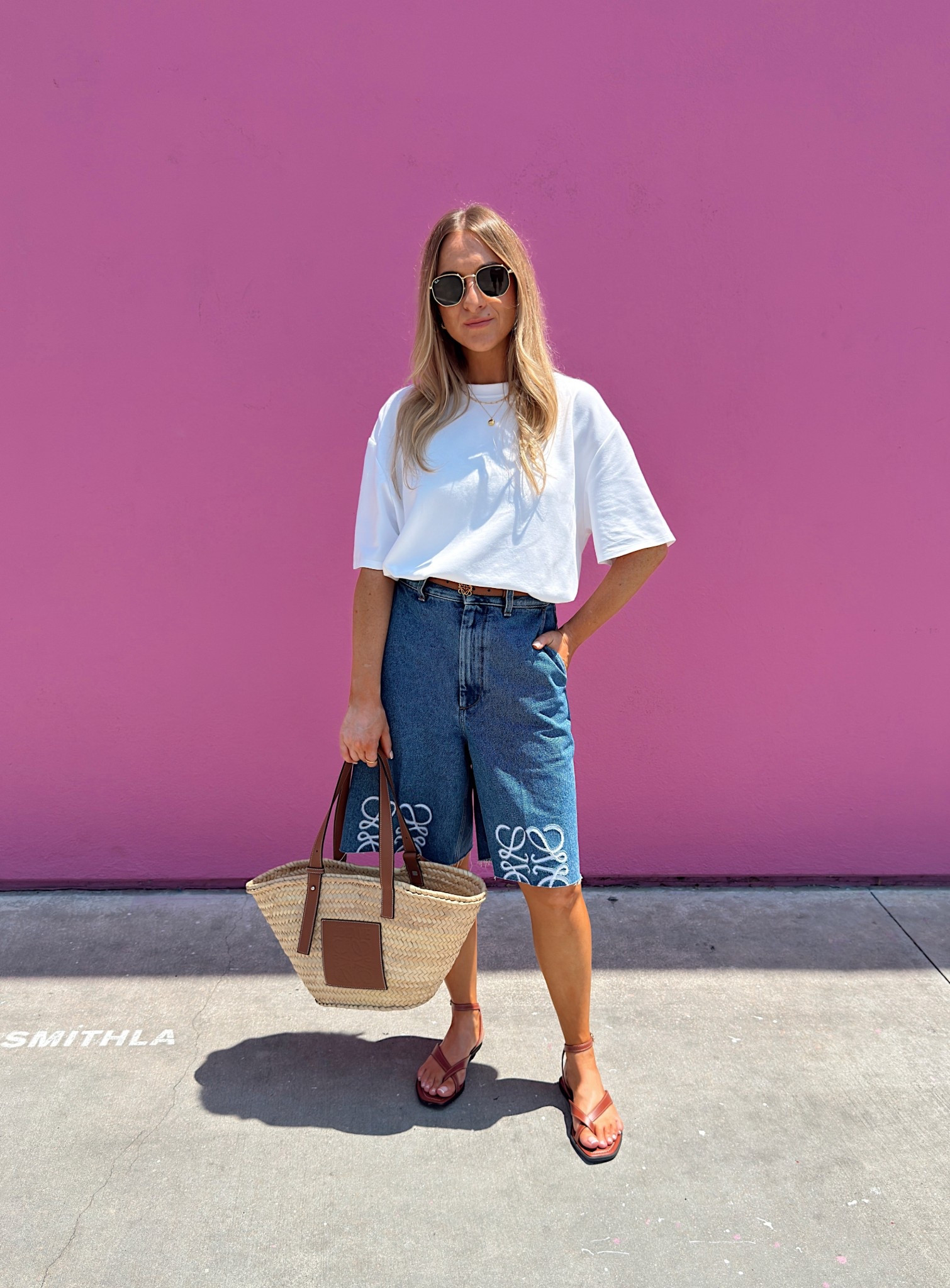 Elevated shorts & a t-shirt.
T-shirt: xs
Shorts/jorts: 36
*exact sandals are m&s but sold out online! 

#LTKsummer #LTKluxury #LTKtravel