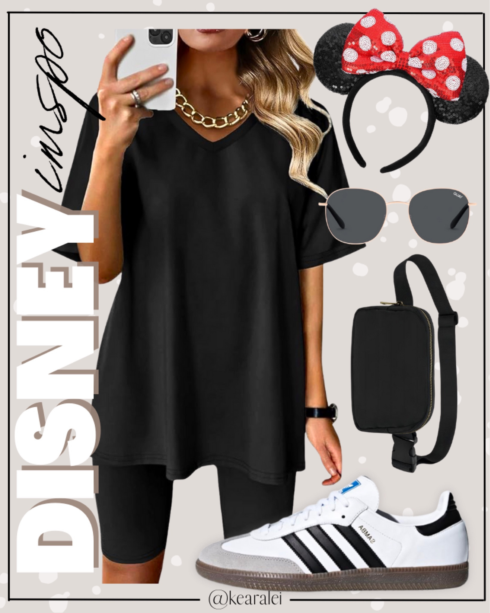Disney outfit idea Disney world outfits Disneyland Minnie Mouse Mickey Mouse Ear headband Minnie ears red bow polka dot sequins black oversized tshirt with biker shorts set shirts tops adidas sambas sneakers shoes black belt bag fanny pack aviator sunglasses Amazon affordable looks for less free people summer outfits casual comfy lounge wear loungewear sets pjs pajamas summer || #disney #Disneyland #disneyworld #outfit #outfits #minnie #mickey #mouse #amazon #affordable #cheap #budget
.
.
Amazon fashion, teacher outfits, business casual, casual outfits, neutrals, street style, Midi skirt, Maxi Dress, Swimsuit, Bikini, Travel, skinny Jeans, Puffer Jackets, Concert Outfits, Cocktail Dresses, Sweater dress, Sweaters, button-downs, Oversized Sweatshirts, Jeans, High Waisted Leggings, dresses, joggers, lounge set, Date Night Outfits, Vacation outfits, Mom jeans, shorts, sunglasses, Disney outfits, Romper, jumpsuit, Airport outfits, biker shorts, Weekender bag, plus size fashion, Stanley cup tumbler
.

Target, Abercrombie and fitch, Amazon, Shein, Nordstrom, H&M, forever 21, forever21, Walmart, asos, Nordstrom rack, Nike, adidas, Vans, Quay, Tarte, Sephora, lululemon, free people, j crew jcrew factory, old navy
.

boots booties tall over the knee, ankle boots, Chelsea boots, combat boots, pointed toe, chunky sole, heel, high heels, mules, clogs, sneakers, slip on shoes, Nike, adidas, vans, dr. marten’s, ugg slippers, golden goose, sandals, high heels, loafers, Birkenstocks, Steve Madden


#LTKStyleTip #LTKTravel #LTKSeasonal