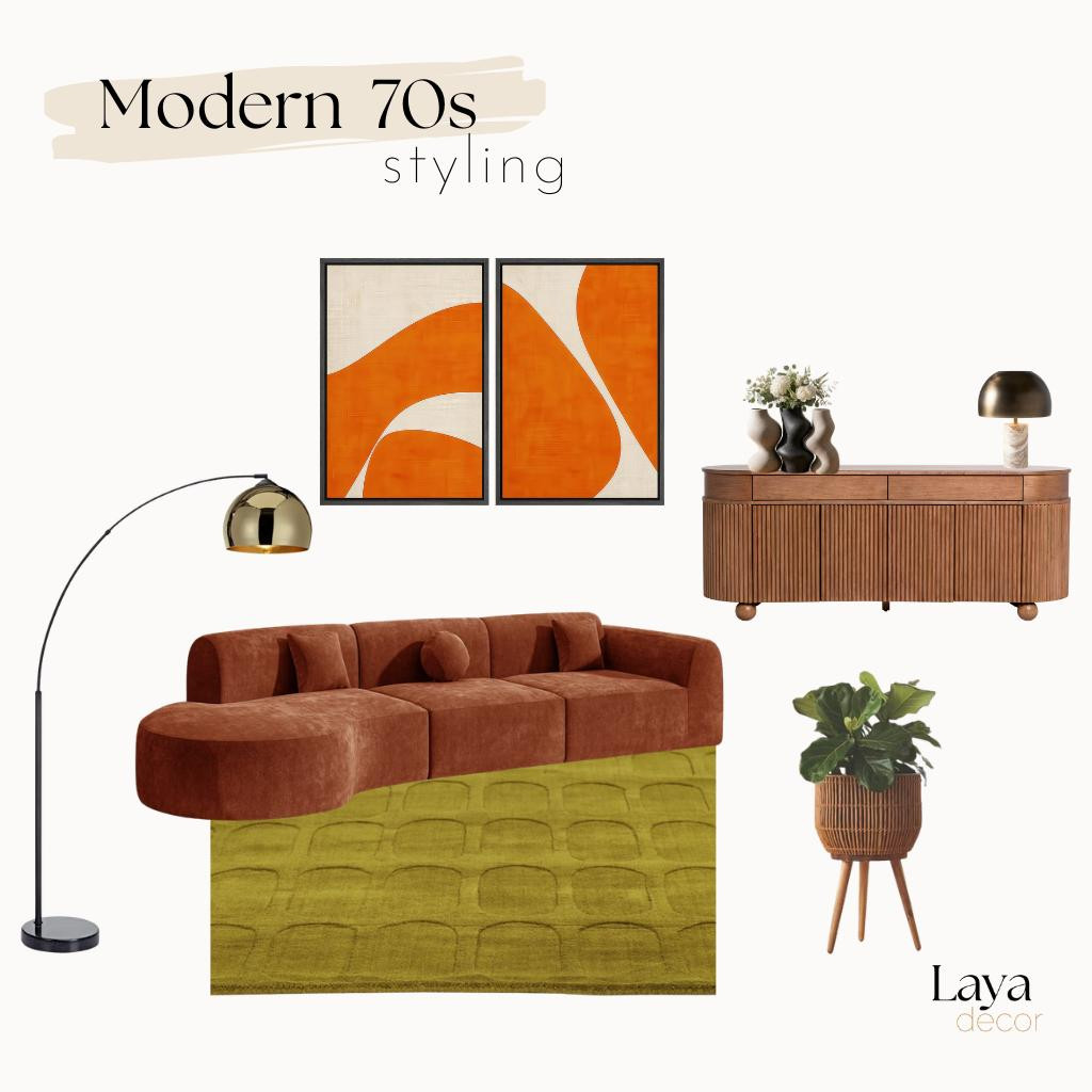 Looking for retro decor ideas? Modern 1970s style is back with terracotta home decor, curved furniture, warm wood tones, rattan. Shop the look. 

 #LTKHome