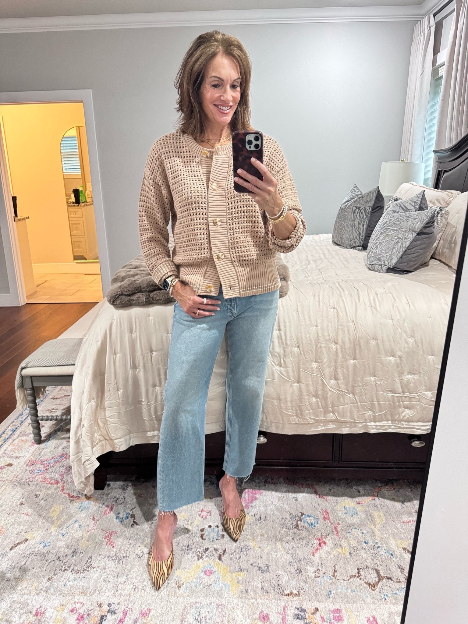 linked a similar cardigan. 

Premium denim - size 29 
Super soft 

The mules are the real attraction! Don’t pass these up! Wearing size 10

Bedding discount code 20% off:
CE-BLESSING

Outfit idea
Early fall fashion
Ageless style 
Nsale 
Nordstrom sale

#LTKootd #LTKSaleAlert #LTKSeasonal