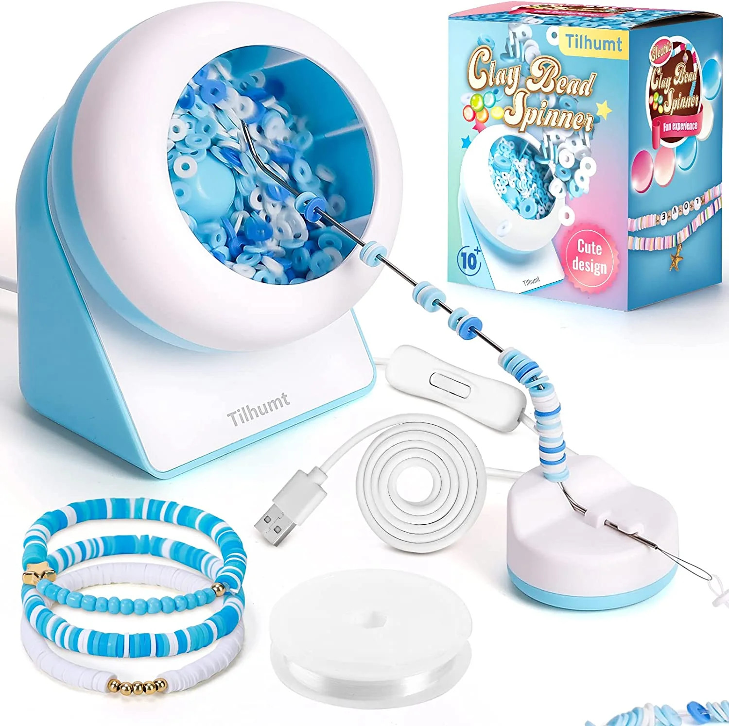 Clay Bead Spinner, Electric Bead Spinner for Jewelry Making, Automatic Clay Beads Bowl for Bracel... | Walmart (US)