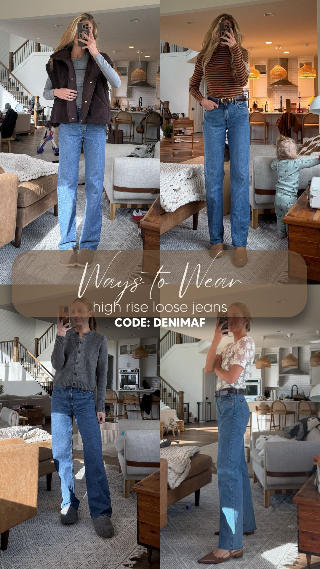 I size down to a 26 x-long

The fit is a cross between the high rise wide leg and the 90's relaxed. not as wide leg as the wide leg but the 90's relaxed is tighter around the booty area