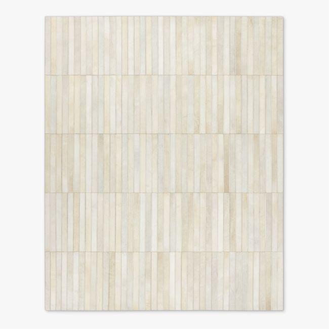 Camilia Patchwork Ivory Hide Area Rug 8'x10' | CB2