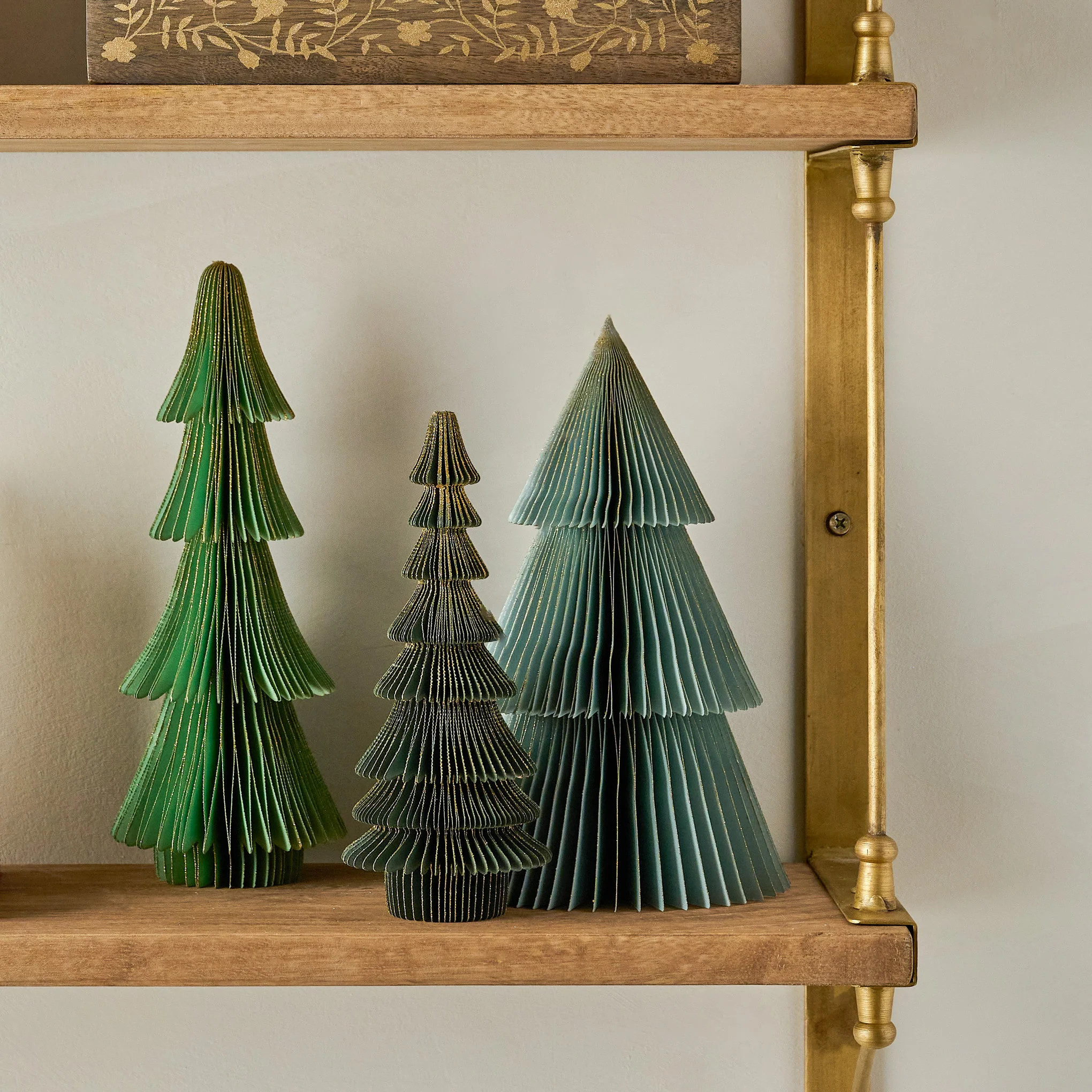 Forest Green Set of 9 Decorative Paper Trees | Magnolia