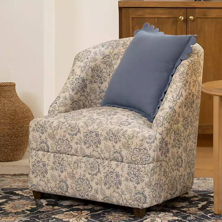 New! Blue Floral Charolette Accent Chair | Kirklands