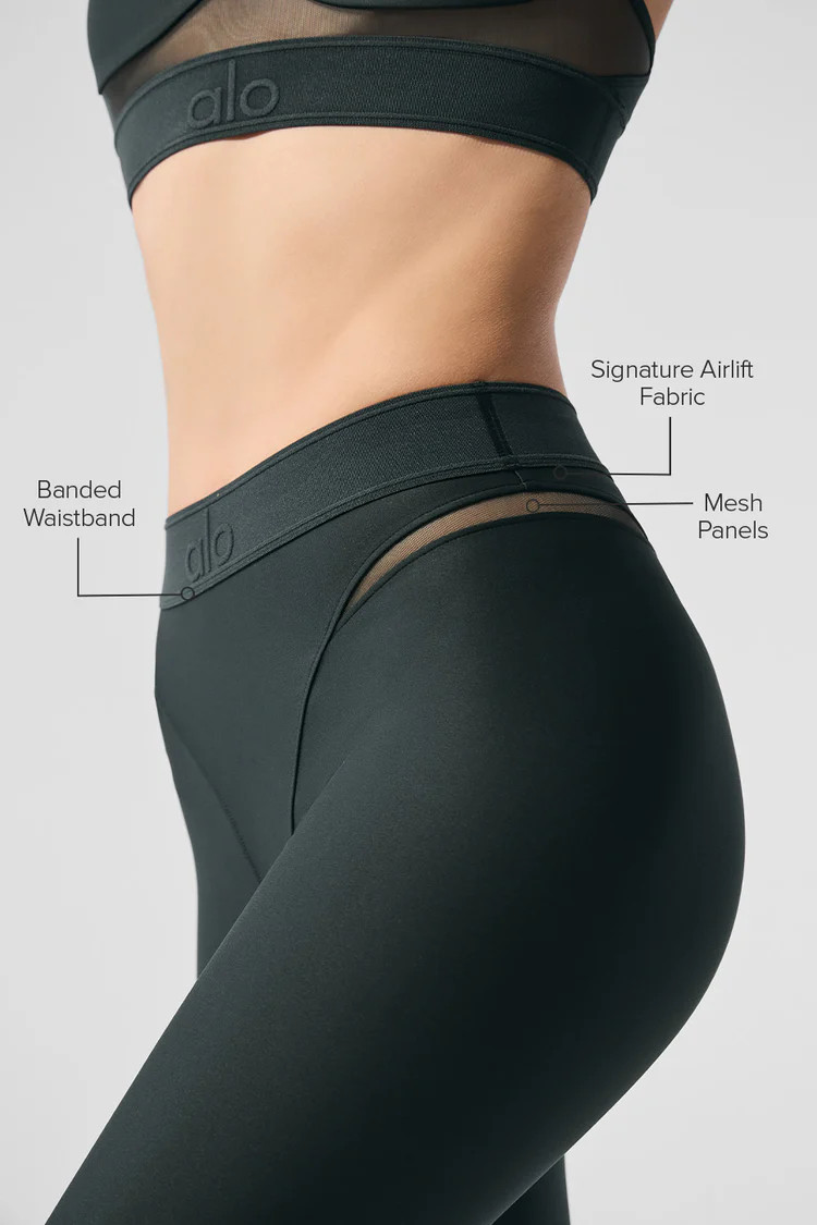 Airlift High-Waist 7/8 Rebel Legging - Charcoal Green | Alo Yoga (US)