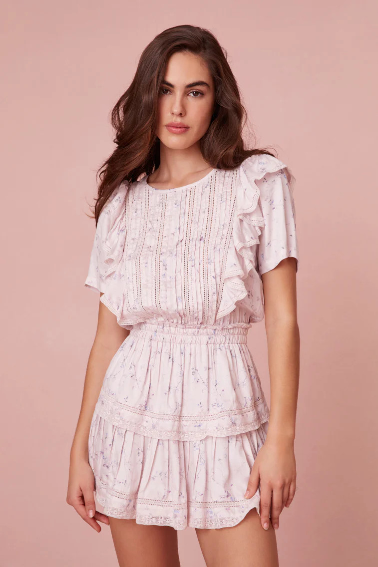 Natasha Lavender Mini Dress | LOVESHACKFANCY