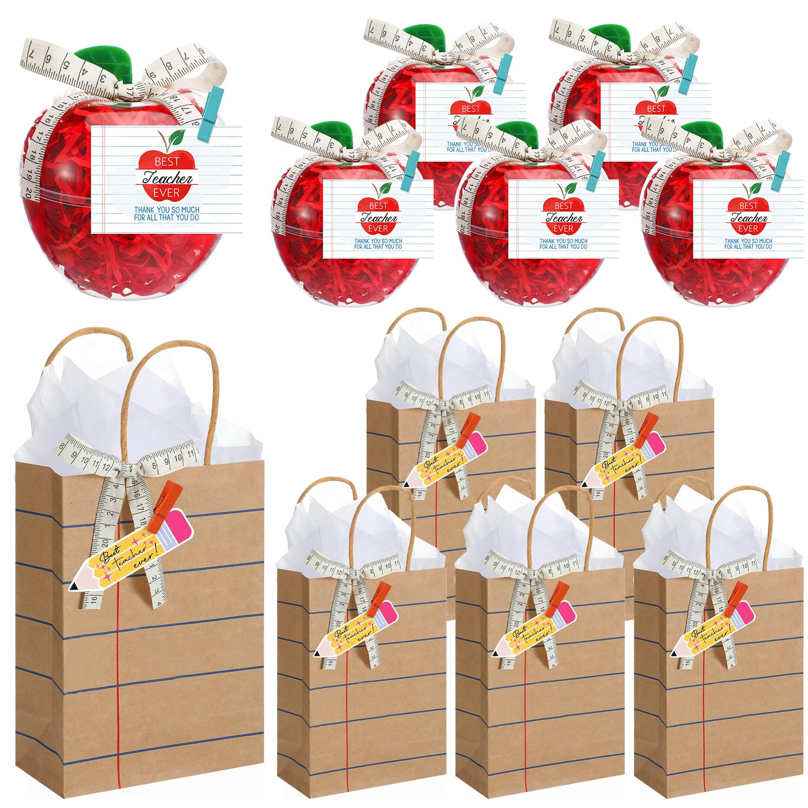 Eersida 12 Set Back to School Teacher Appreciation Gifts Include 6.1 x 4.3 Inch Large Plastic App... | Amazon (US)