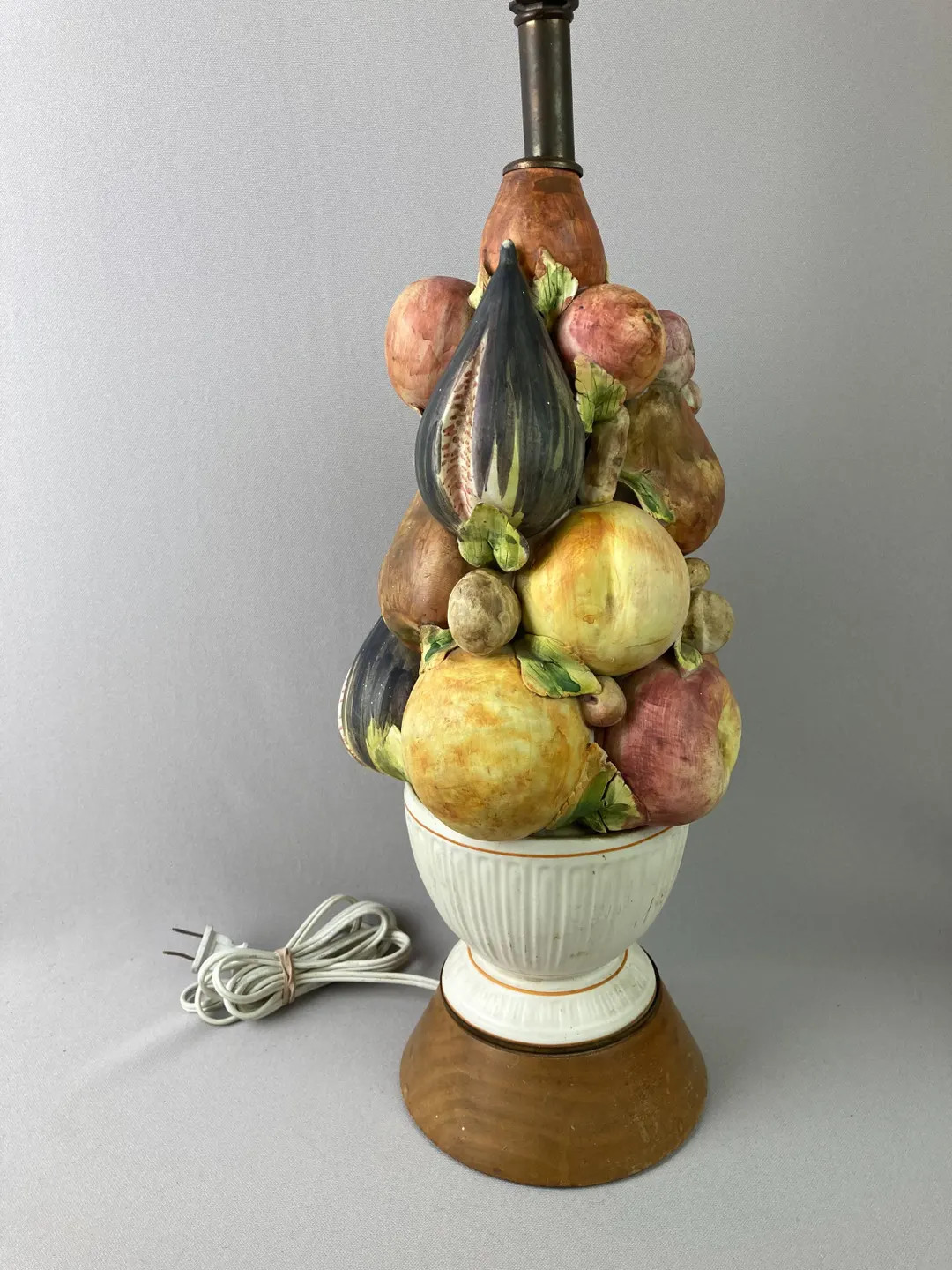 Vintage Table Lamp, Ceramic Stacked Fruit, Fruit Topiary, Antiqued Mat Finish, 20 1/2” Tall,pro... | Etsy (Global)