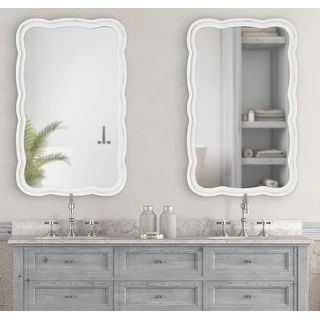 Kate and Laurel Hatherleigh Scallop Wood Wall Mirror - 23.5x38 | Bed Bath & Beyond