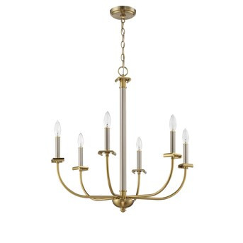 Craftmade Stanza 6-Light Brushed Polished Nickel Modern/Contemporary Dry Rated Chandelier | Lowe's