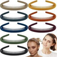 2 PCS Non Slip Fashion Effortless Plastic Headbands with Teeth Comb Skinny Hair Bands for Women Men Teen Girls Sports Headbands | AliExpress (US)
