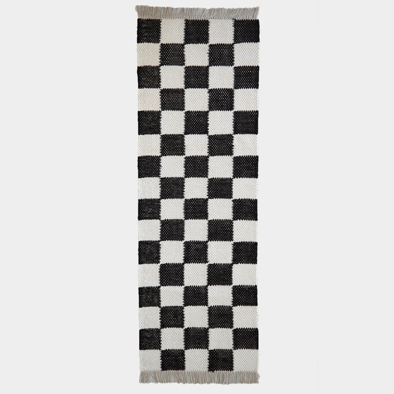 Checker In Black Runner 2.5' x 8' | Woven Nook