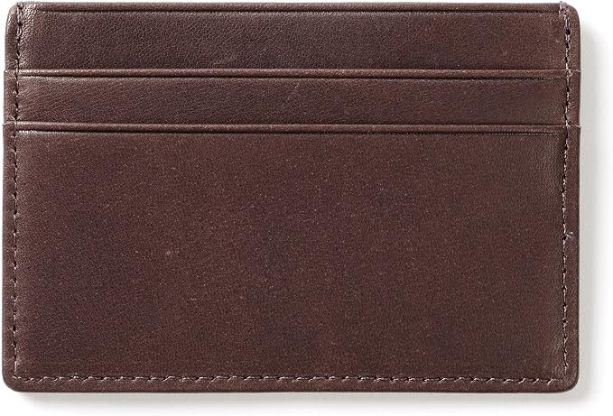 Premium Mahogany Men's Slim Credit Card Case Wallet - 4 credit card slots, center pocket for cash... | Amazon (US)