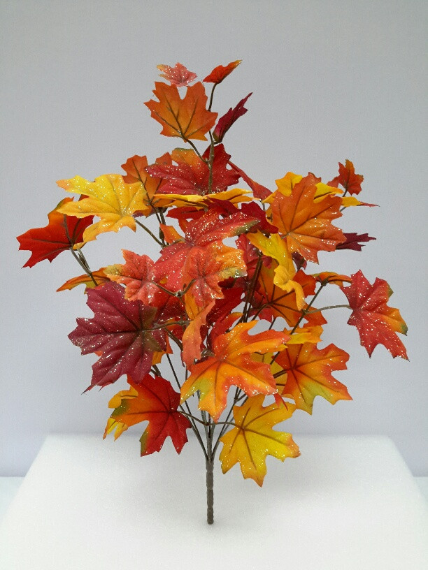 Mainstays Orange Maple Leaves Glitter Bush | Walmart (US)