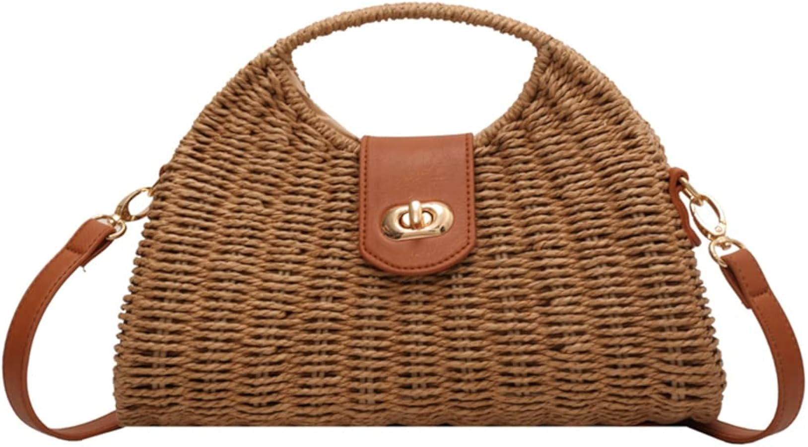 Straw Crossbody Bag for Women Woven Beach Tote Purse Mini Straw Shoulder Handbag Rattan Top-Handl... | Amazon (US)