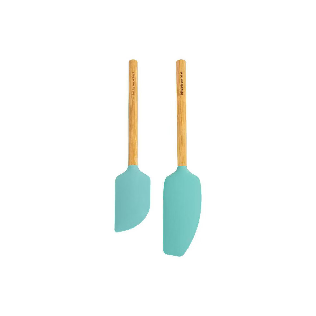 KitchenAid 2pc Bamboo Spatula Set Aqua Blue: Silicone Flexible Spatulas for Cooking & Baking, Woo... | Target
