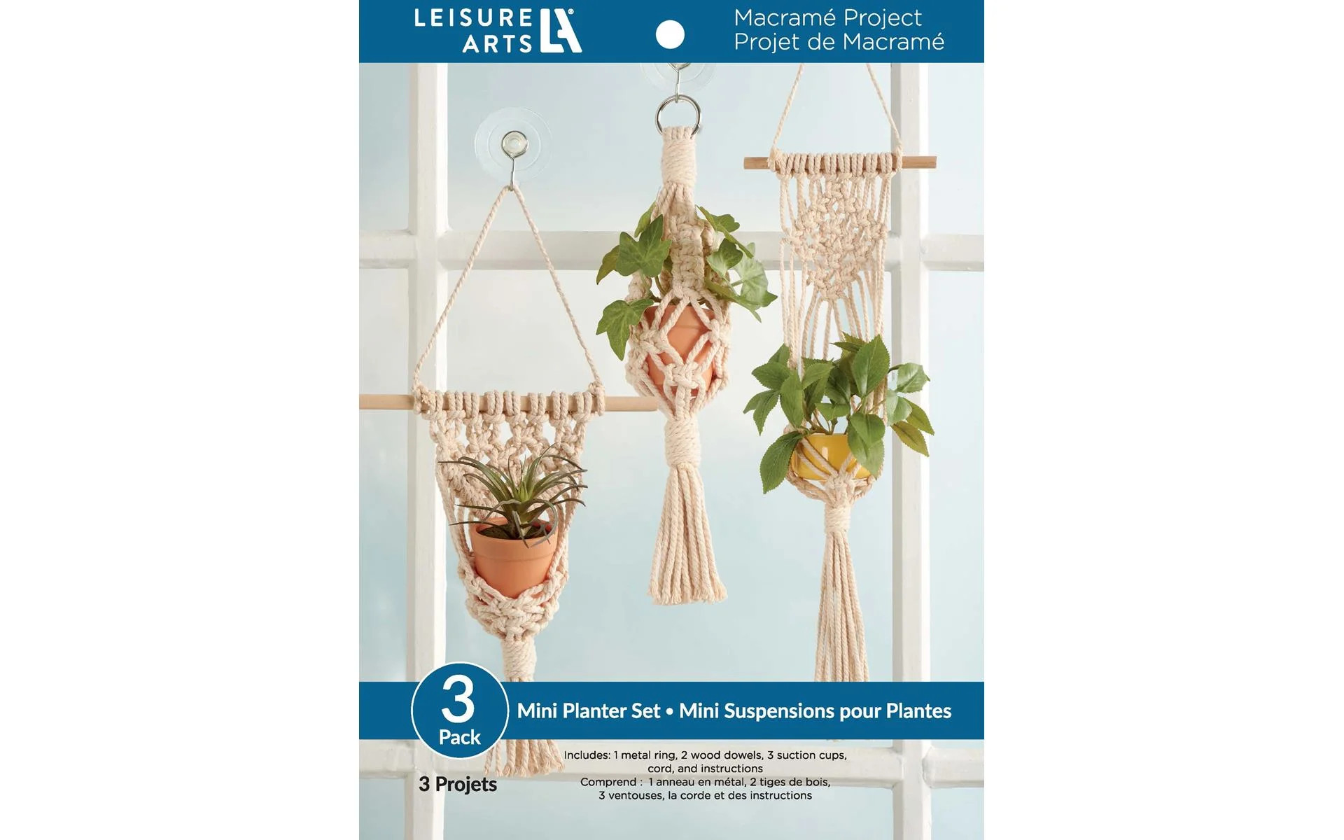 Leisure Arts Macrame Kit Mini Planter Set, Macrame Kits For Adults Beginners, Plant Hanger Kit, B... | Walmart (US)