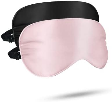 Luxtude 2 Pack Silk Eye Masks for Sleeping Blackout, Natural Mulberry Silk Sleep Masks, Organic Sati | Amazon (US)