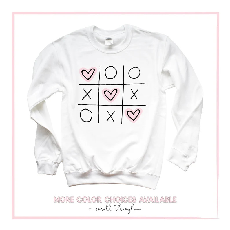Valentine Sweatshirt XOXO Tic Tac Toe Valentines Shirts for | Etsy | Etsy (US)