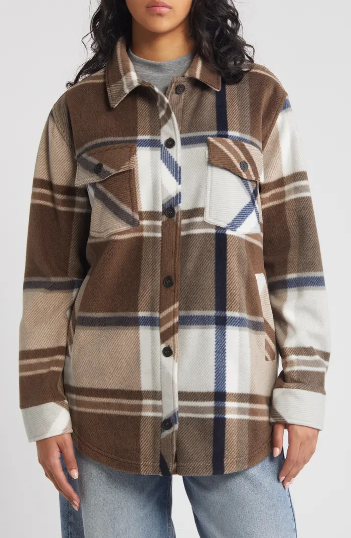 Thread & Supply Plaid Polar Fleece Shacket | Nordstrom | Nordstrom