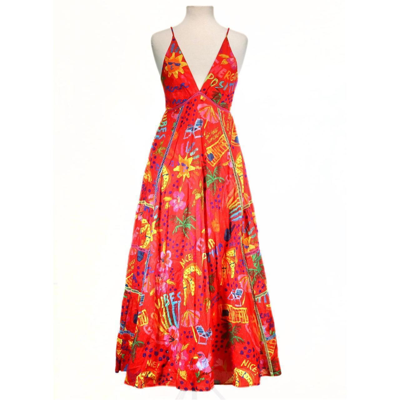 Farm Rio Women's Summer dresses - Red/Multi - S | Depop US