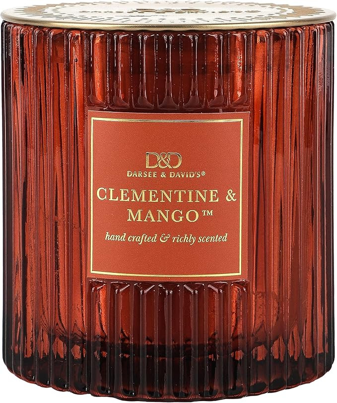 Darsee & David's, Clementine & Mango Ribbed Candle, 10 Ounces | Amazon (US)