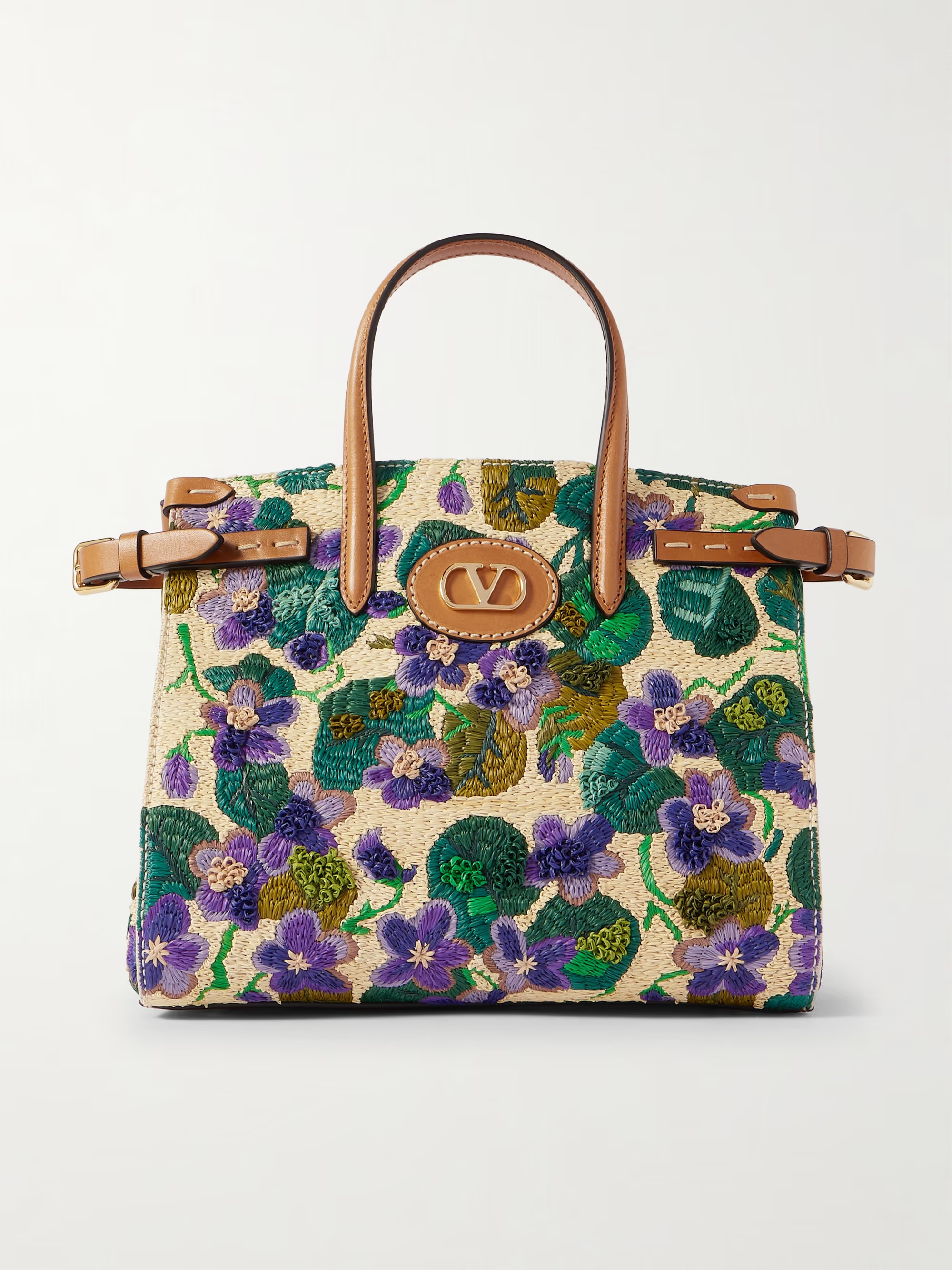 Antibes leather-trimmed raffia tote | NET-A-PORTER (UK & EU)