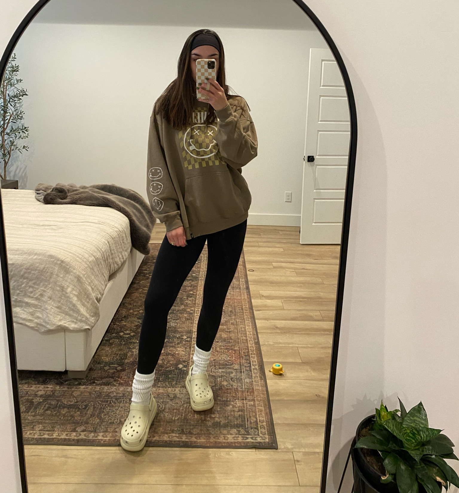 Rainy day outfit 
Mom outfit 
Casual outfit 
Crocs 
Scrunchy socks 

#LTKshoecrush #LTKbeauty #LTKSeasonal