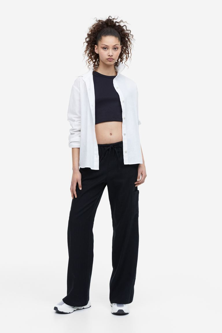Wide-leg Linen-blend Pants | H&M (US + CA)