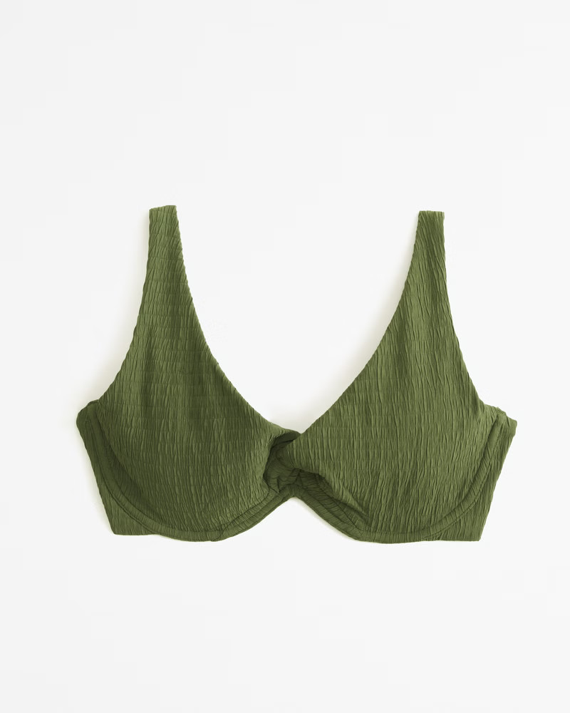 Curve Love Wide Strap Twist Continuous Underwire Bikini Top | Abercrombie & Fitch (US)