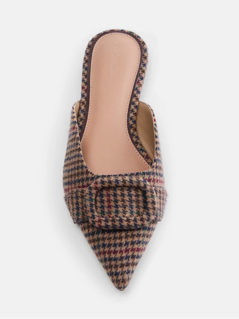 Free Assembly Women's Plaid Buckle Mules | Walmart (US)
