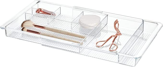 iDesign Expandable Vanity Drawer Organizer, The Clarity Collection – 11.25” to 18.5”, Clear | Amazon (US)