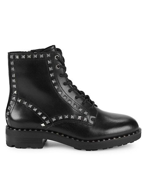 Wolf Studded Leather Combat Boots | Saks Fifth Avenue OFF 5TH