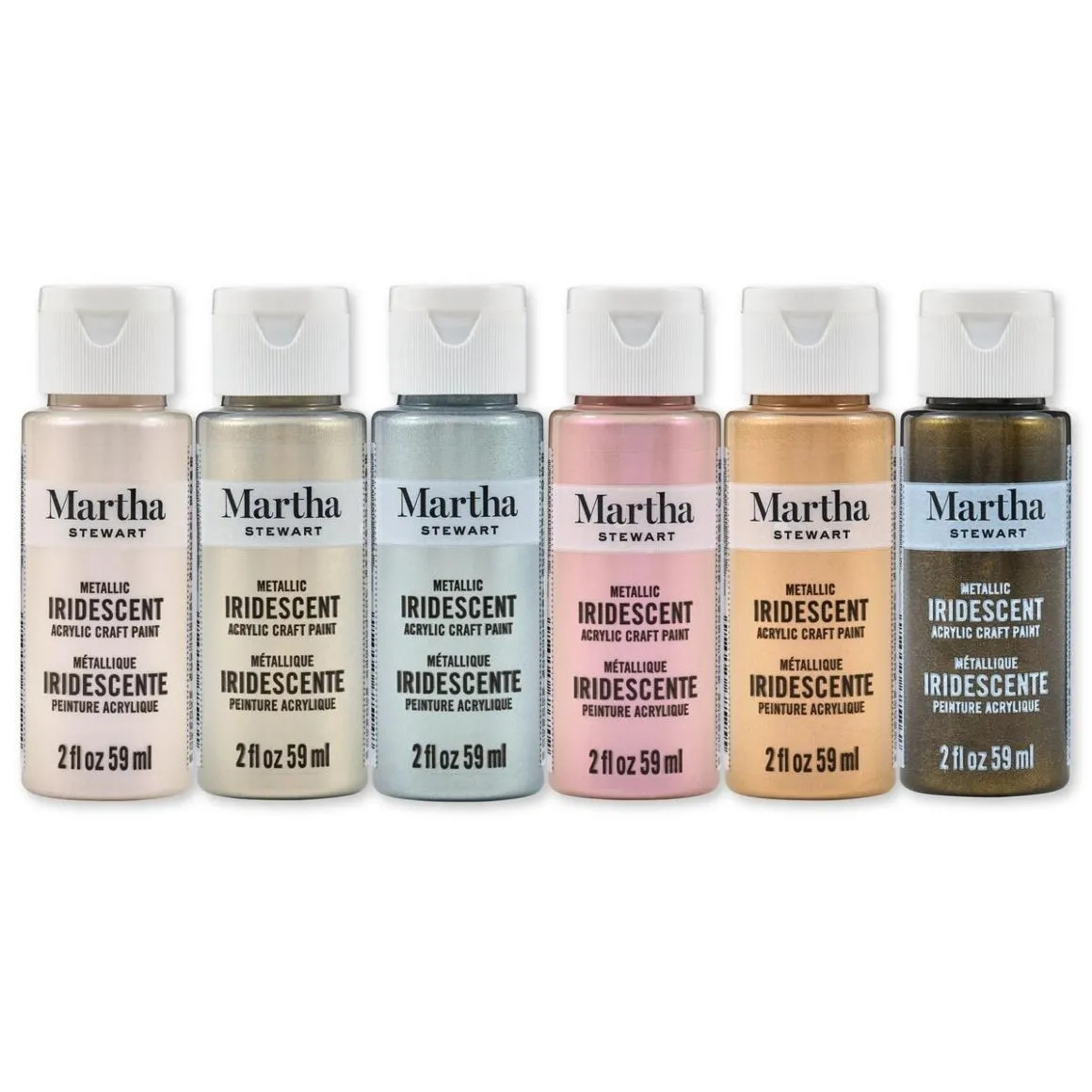 Martha Stewart™ Iridescent Metallic - Multi-Surface Metallic Paint Set - 6 pc. - 68660 | Plaid Crafts