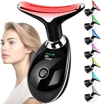 Facial Massager for Face and Neck, Red-Light-Therapy-for-Face and Neck, Face culpting Wand with 7... | Amazon (US)
