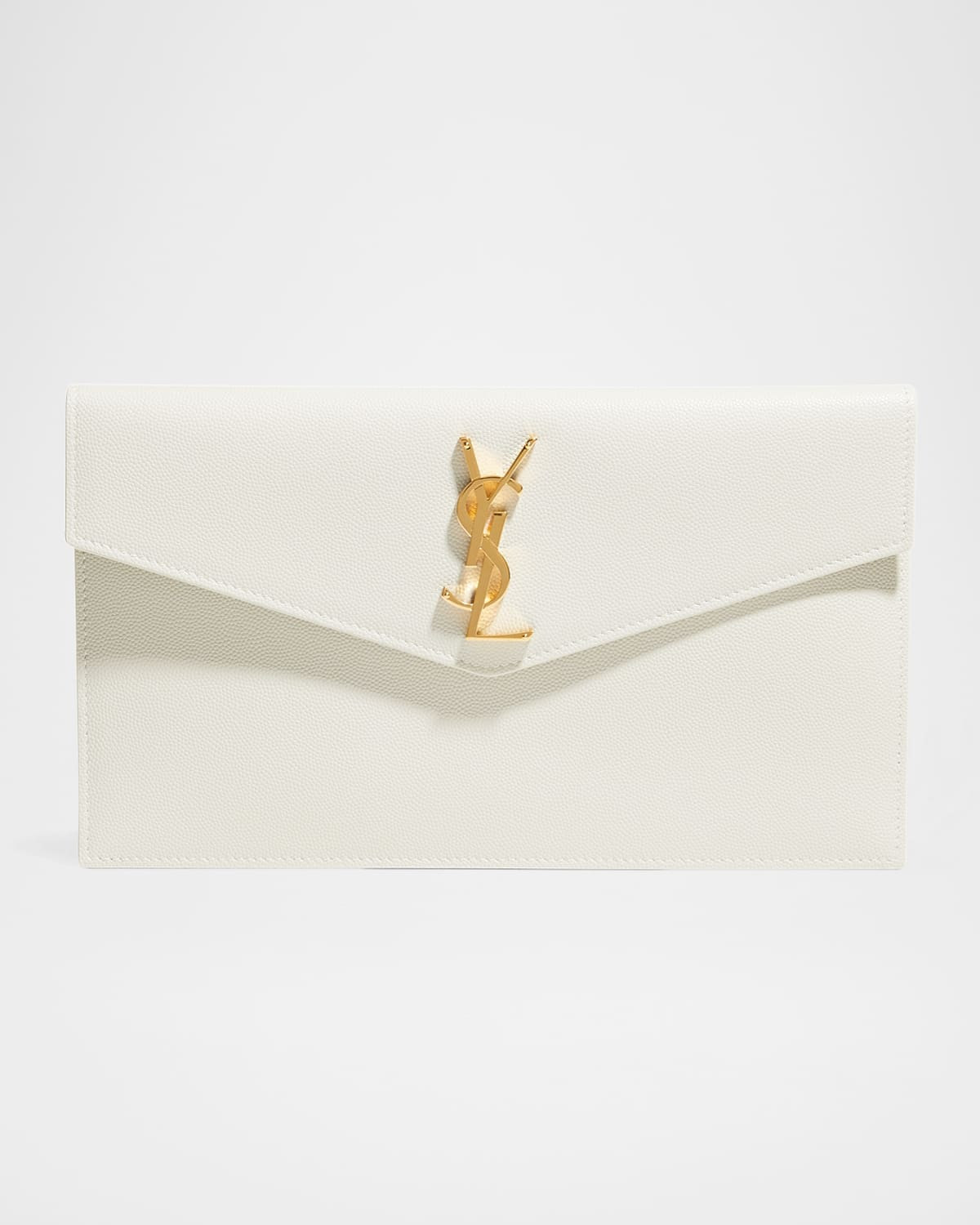 Uptown YSL Pouch in Grained Leather | Neiman Marcus