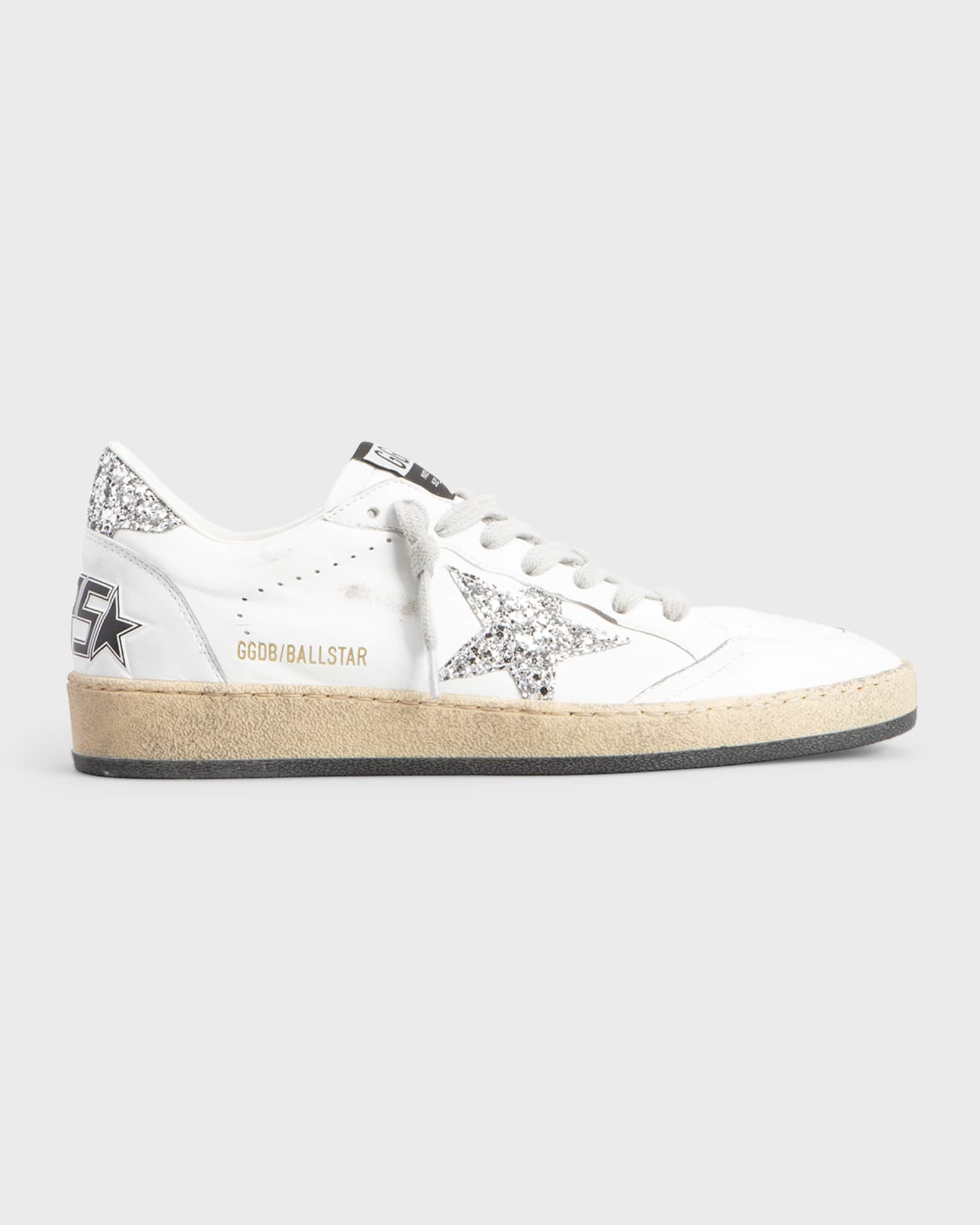Golden Goose Ballstar Leather Glitter Sneakers | Neiman Marcus
