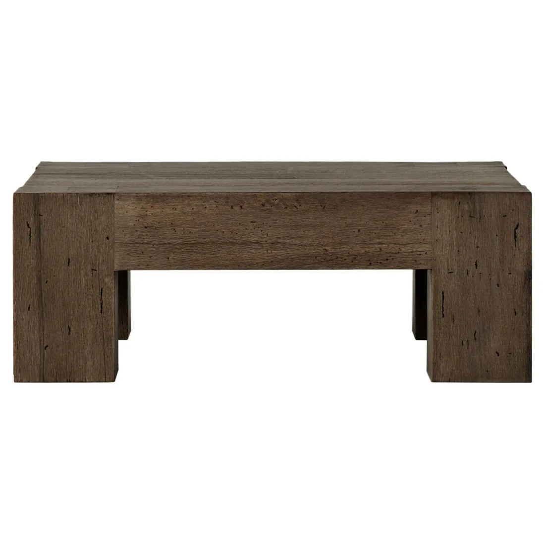 Oliver Rustic Lodge Dark Brown Oak Wood Square Coffee Table - 40" | Kathy Kuo Home