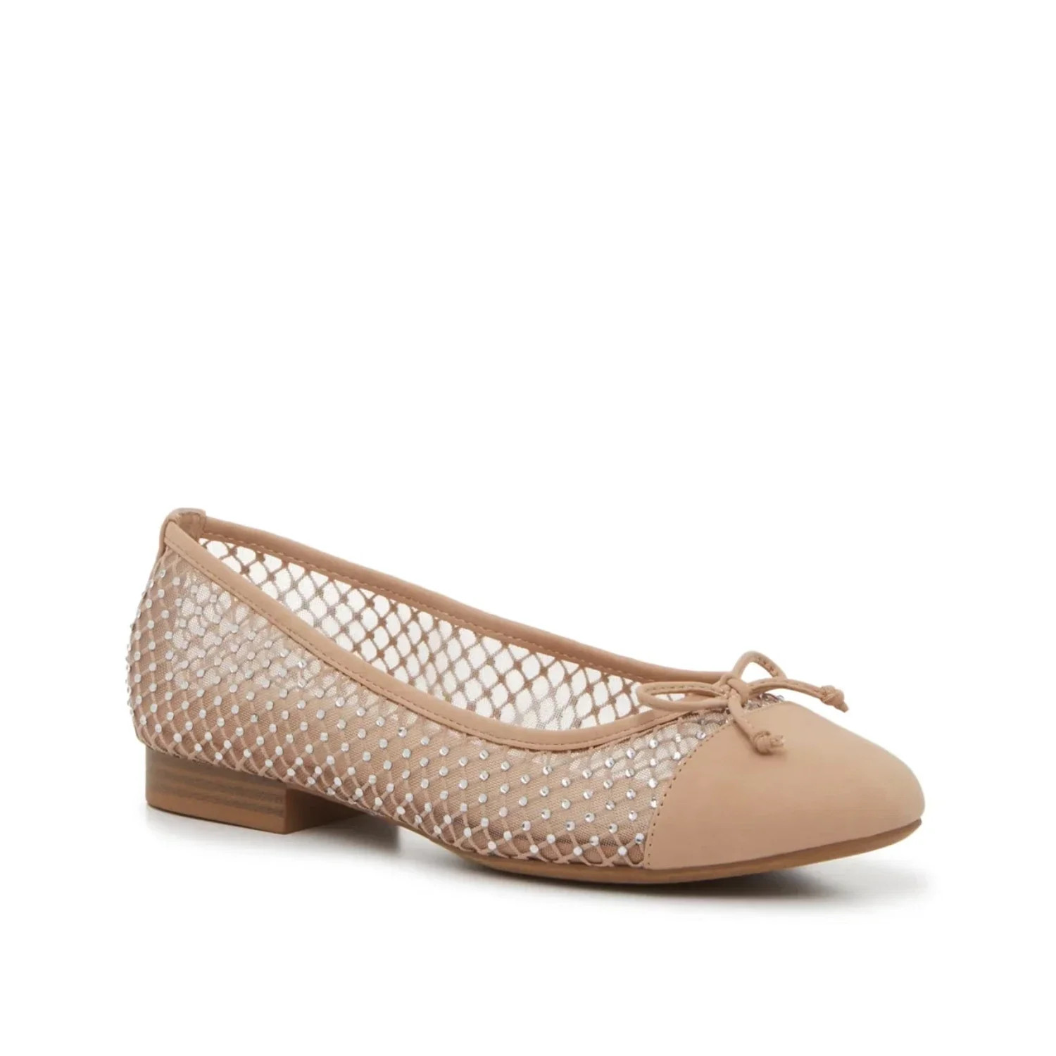 Women's Kelly & Katie Bling Ballet Flats Beige Bow Detail Slip On HAWK1660 | Shop Simon