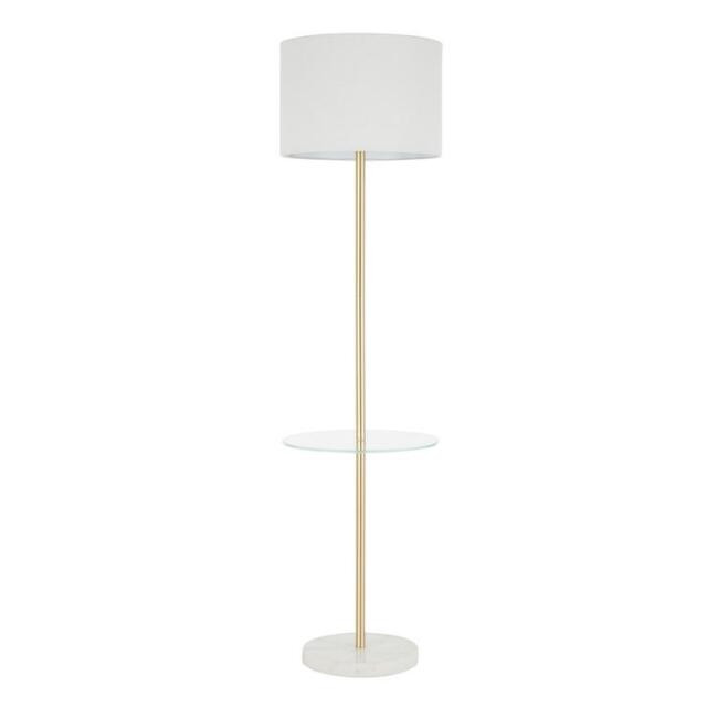 Lennox White Marble And Gold Floor Lamp With Table | World Market
