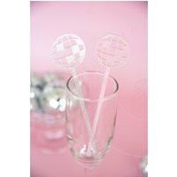 Set Of 4 - Disco Ball Drink Stirrers-Retro - Stirrers - Tags | Etsy (US)